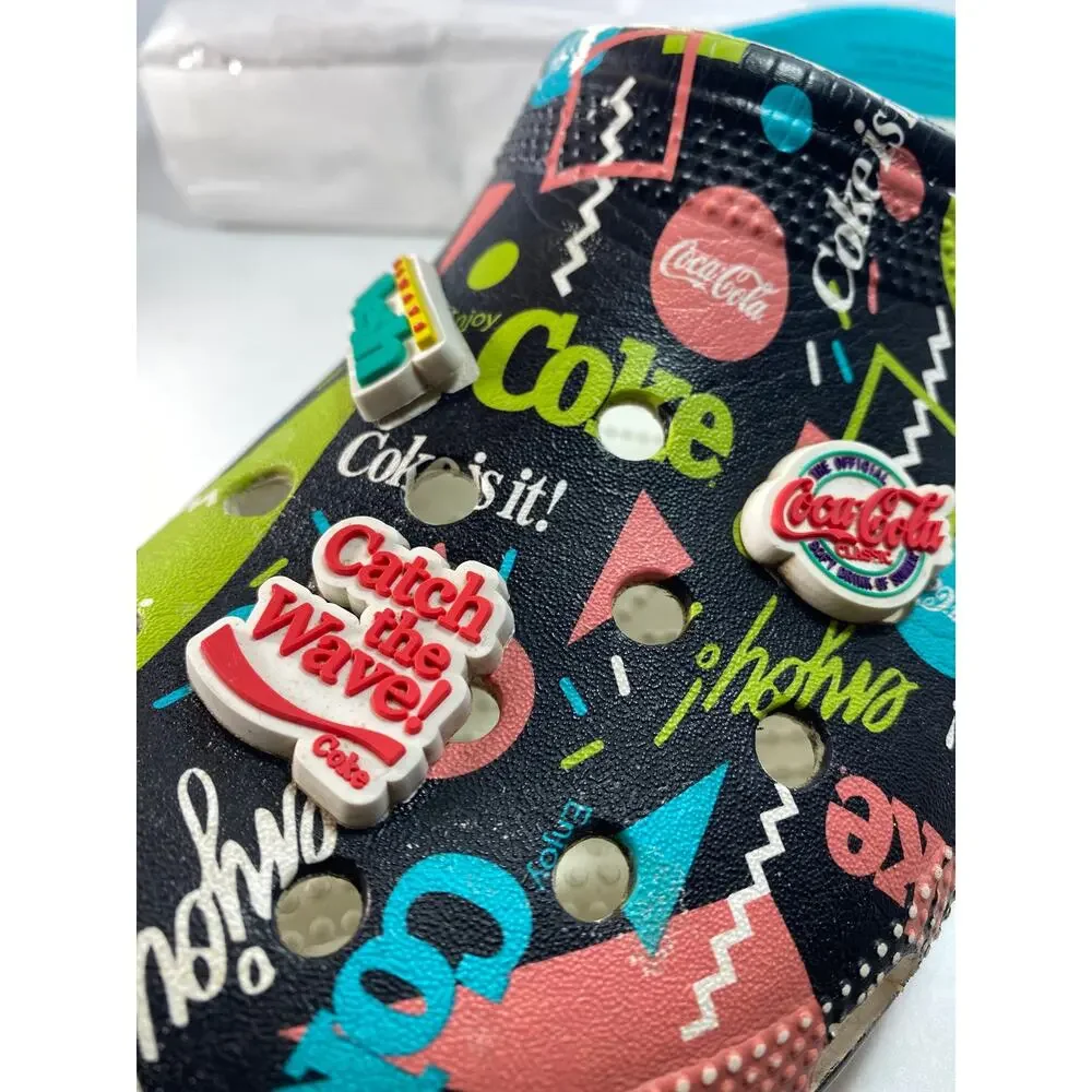 Crocs Classic Clog Coca-Cola 90s Retro Black Multi Men's Size 10 / Women's 12